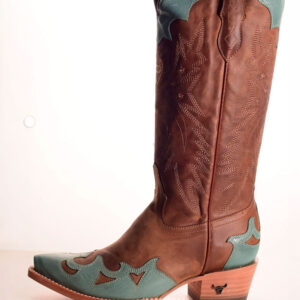 Bota Alta Marrón-Verde