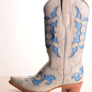 Bota Media Blanco-Azul